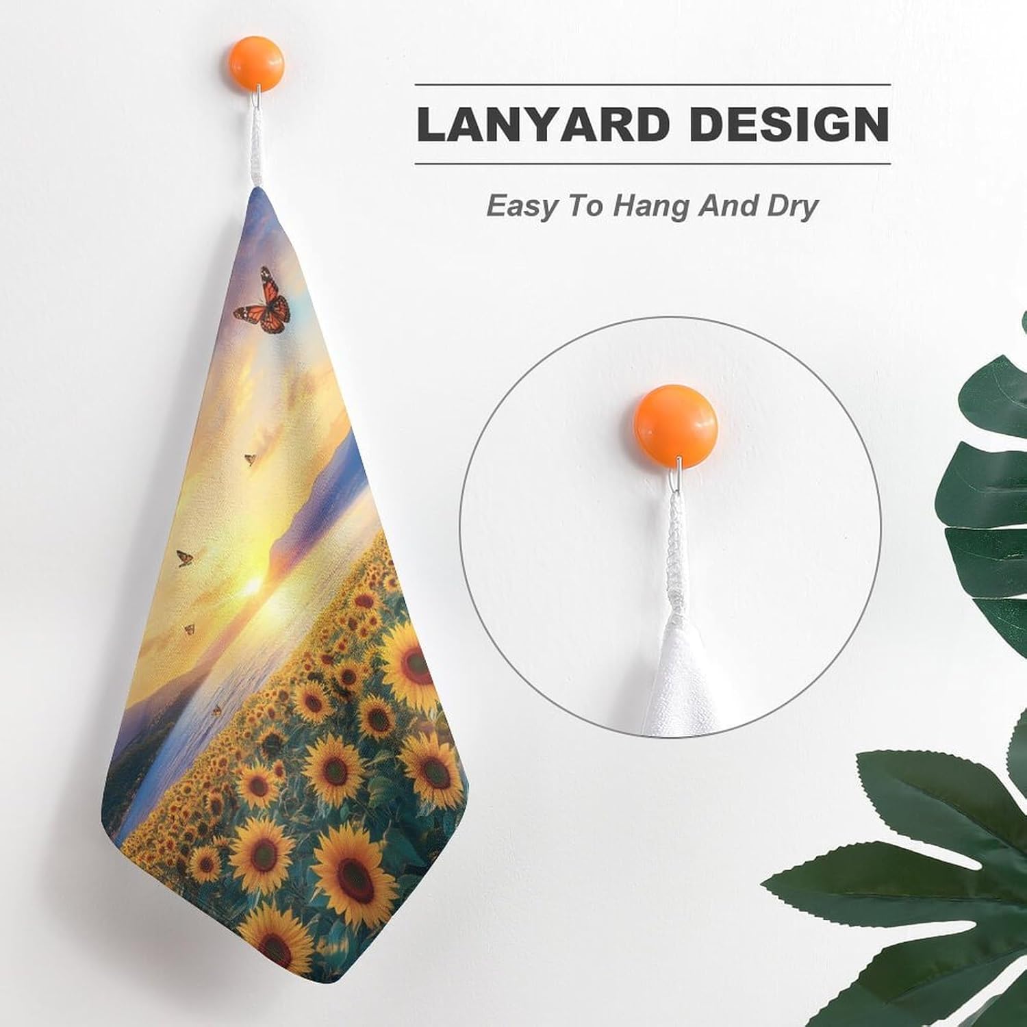 Sunflower Sunset Landscape Towel Hand Towels Decorative Towel for Bathroom Kitchen Shower Gym 4PCS