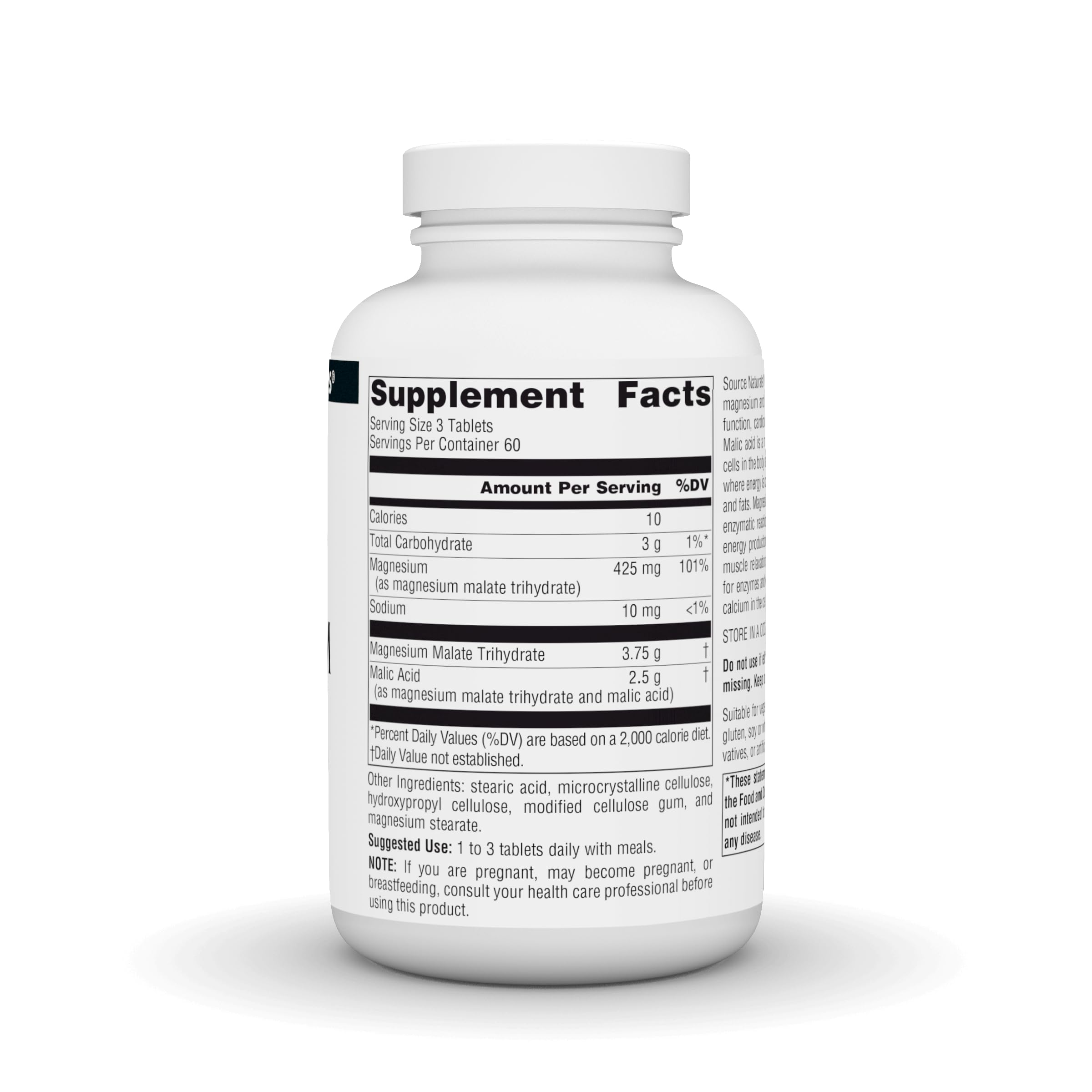 Source Naturals Magnesium Malate, 3,750 mg - 180 Vegetarian Tablets — Amazon image 3