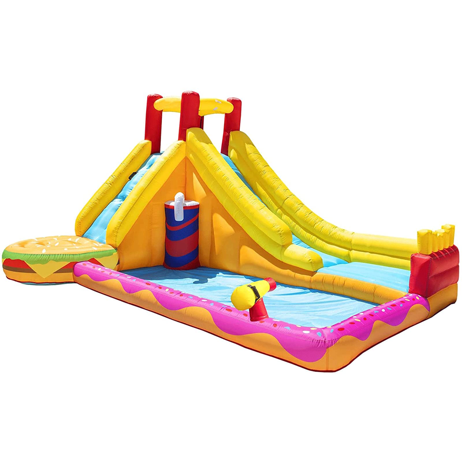 Inflatable castles, Simple Inflatable Bounce House Water Castle Bouncy Games Set with Slide Huge Combo with Pool