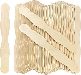 100 Pcs Wooden Fan Handles 8 inch, Jumbo Craft Sticks for Wedding Programs, or Paint Mixing Crafts Home Art Projects, Classroom Art Supplies