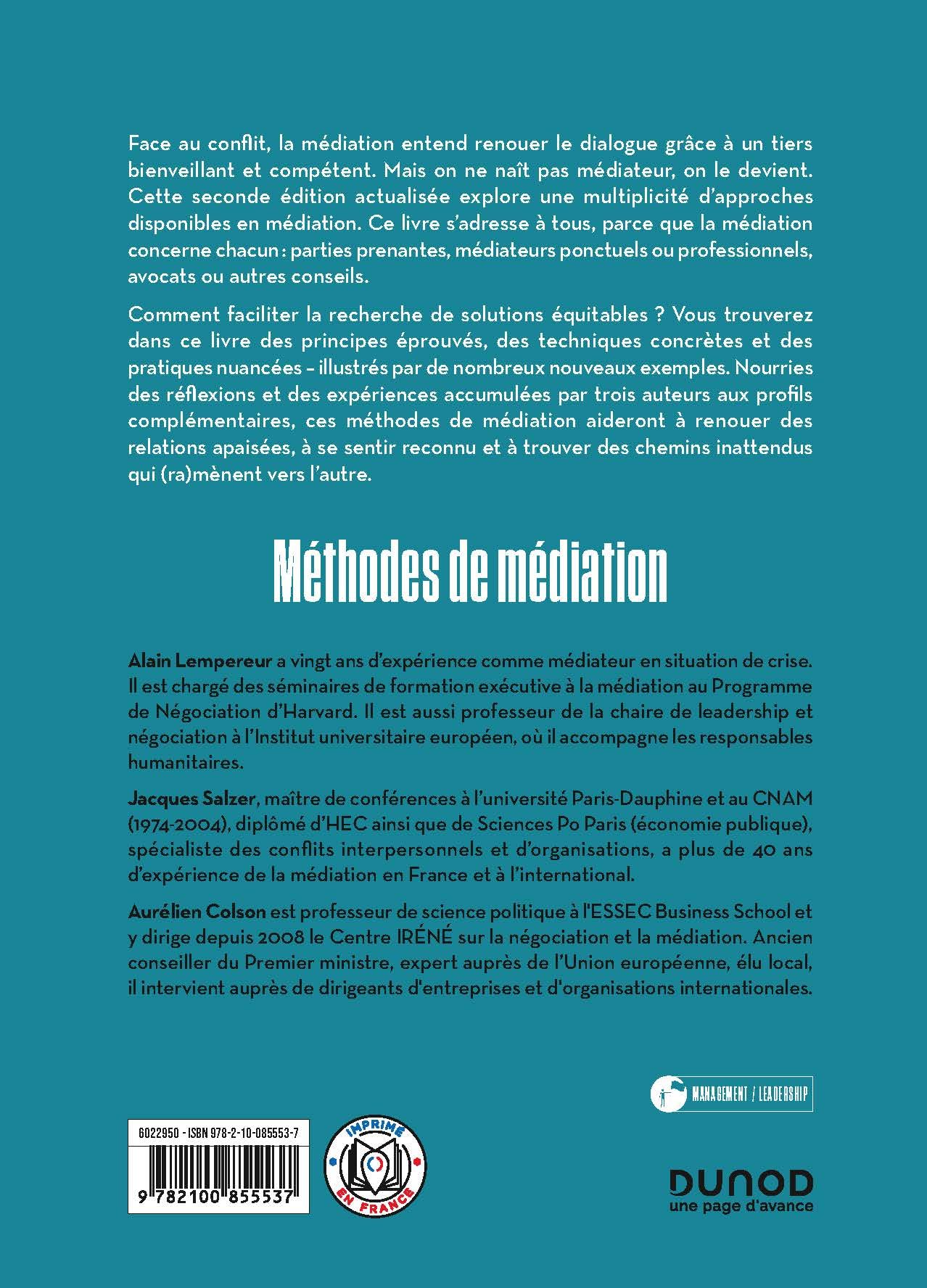 Méthodes de médiation - 2e éd.: Au coeur de la facilitation
