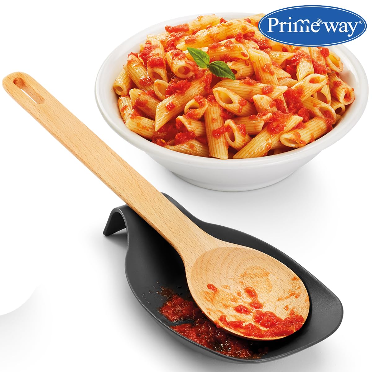 Primeway® PP Spoon Rest for Home & Kitchen | Platform and Dining Table | Holding Messy Spoon While Cooking | Ladle Spatula Cooking Tools Holder for Kitchen Counter | Large | Grey 3