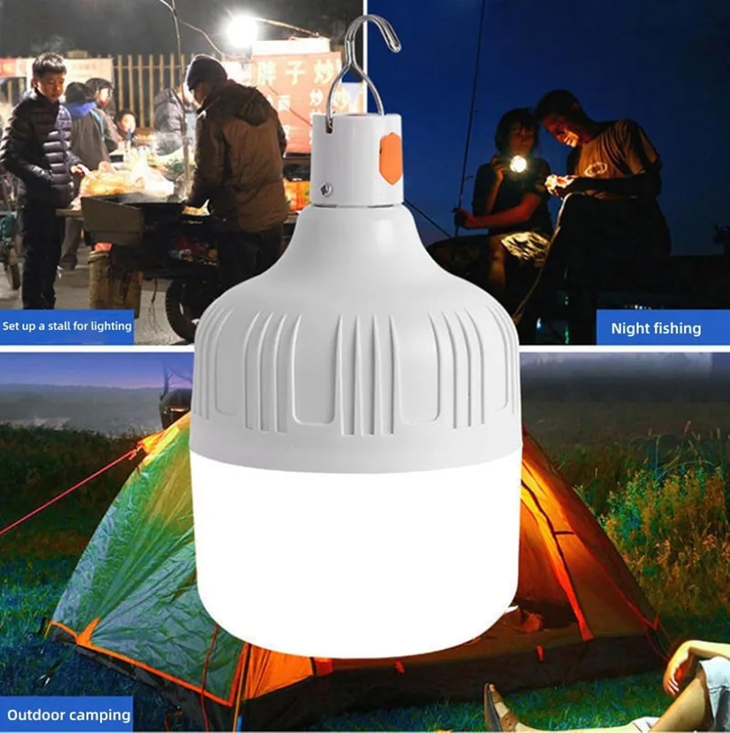 LED Bulb E 27 80w/150w/220w USB Rechargeable Energy Saving Emergency Household Use Outdoor Camping Illumination Portable Hook 2 Pack (Size : 150w)