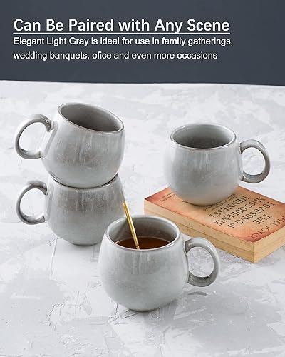 Miniatura 5 de HENXFEN LEAD Juego de tazas de café grandes de 4 a 20 onzas con asa para café con leche, cereales, té, cacao, leche, tazas de Navidad de Acción de