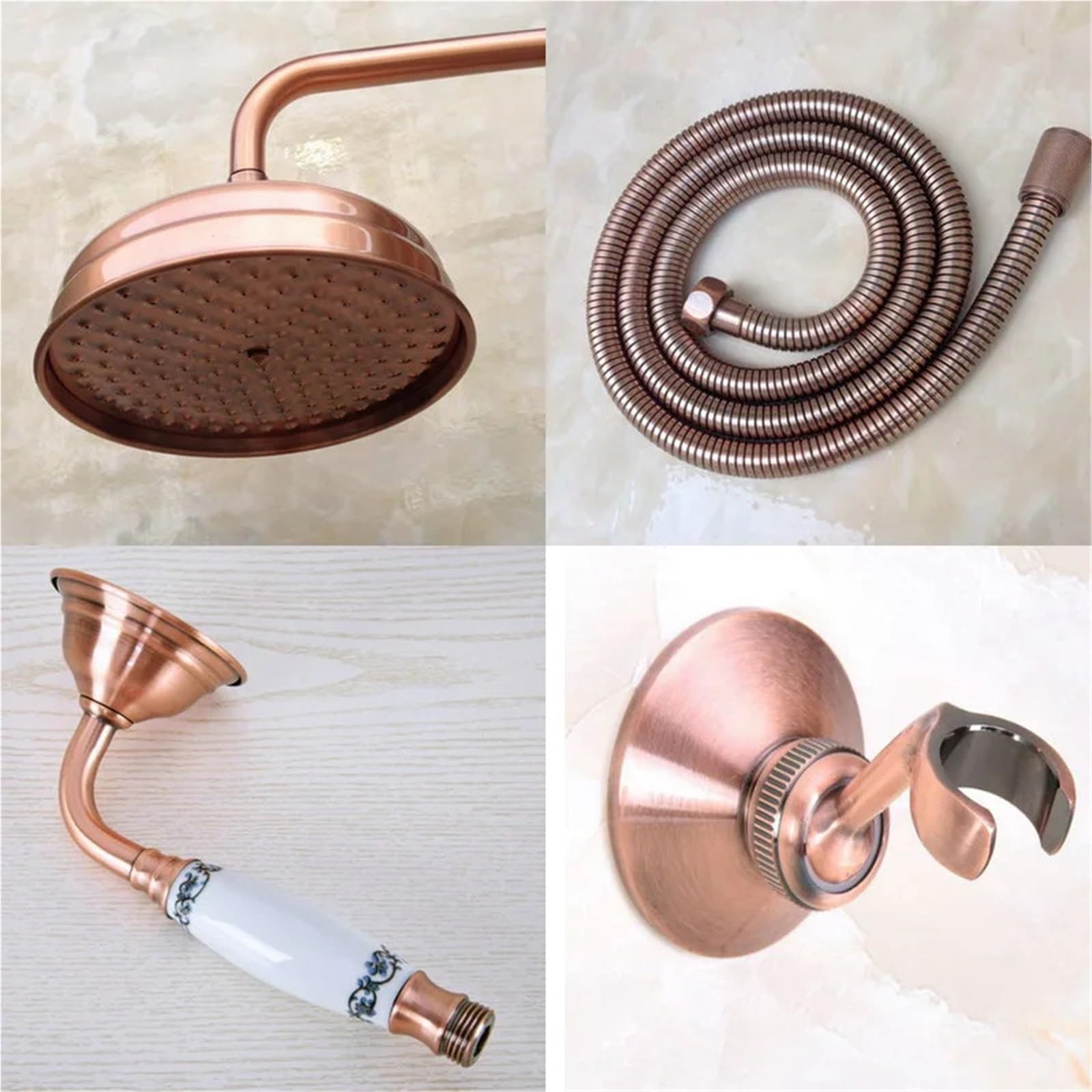 Cabezal de ducha vintage Accesorios de ducha latón y cobre rojo antiguo