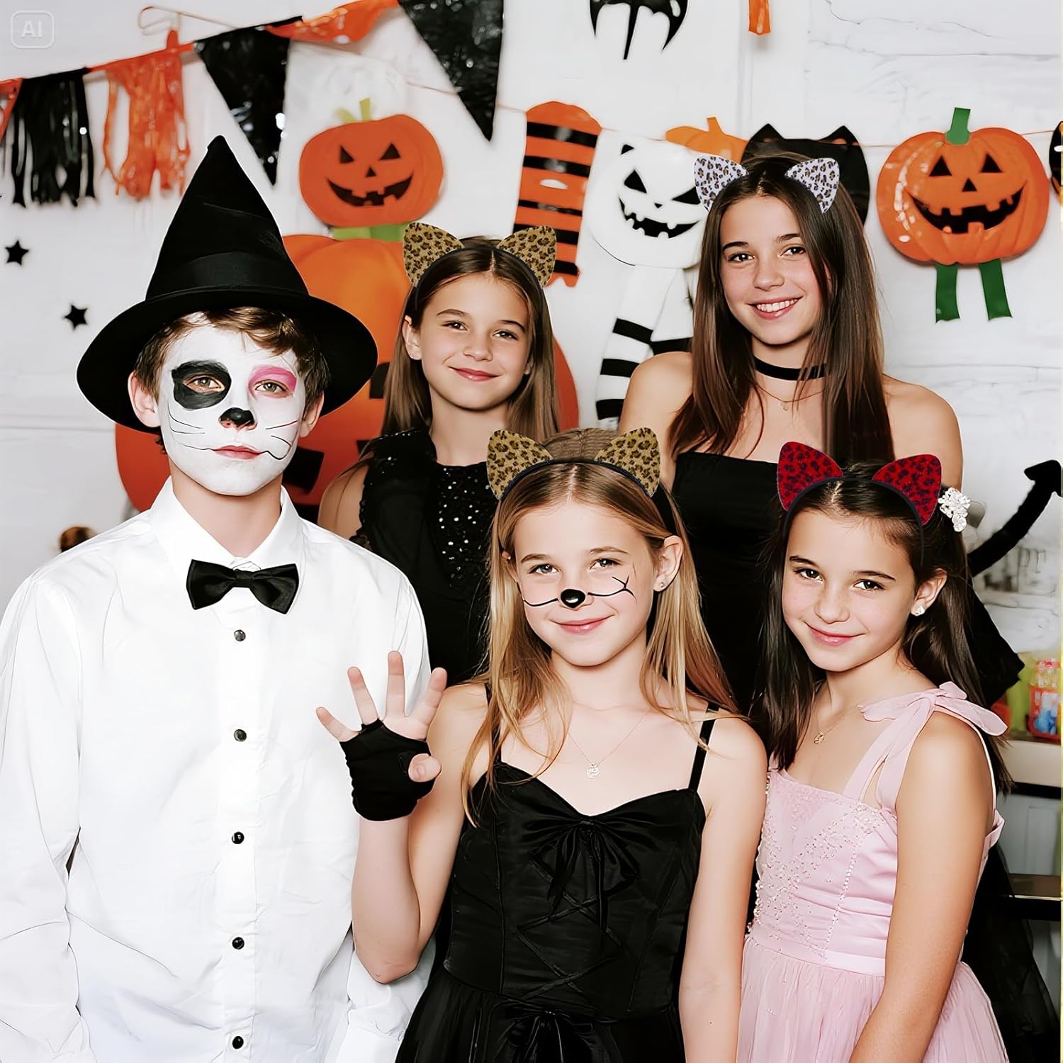 Fluffy Cheetah Leopard Ears Headband - Cheetah Print Ears Cat Cheeta Costume Accessories for Women Adult for Halloween (Gold) - Image 8