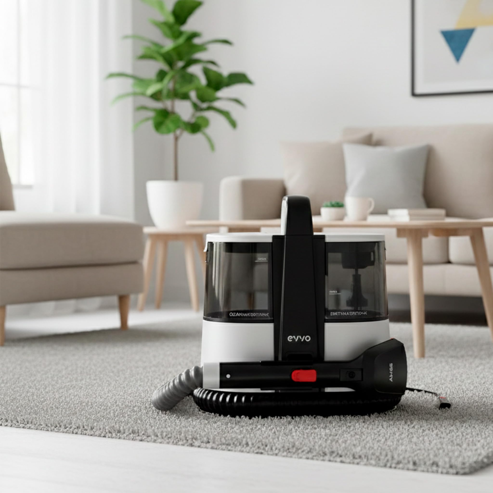 EVVO AM65 wydajny środek do czyszczenia dywanów i tapicerki o mocy 600 W, odkurzacz wodny do tapicerki, sof i samochodów, urządzenie do czyszczenia tapicerki z funkcją spryskiwania i ssania, oddzielne