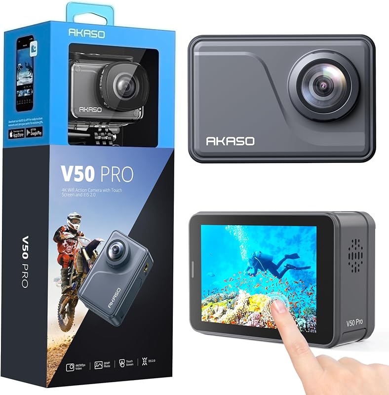 Cámara de acción V50 Pro Native 4K30fps 20MP WiFi con pantalla táctil EIS