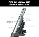 Shark WANDVAC Handheld Vacuum, Lightweight at 1.4 Pounds with Powerful Suction, Charging Dock, Single Touch Empty and Detachable Dust Cup, WV200C (Canadian Version)
