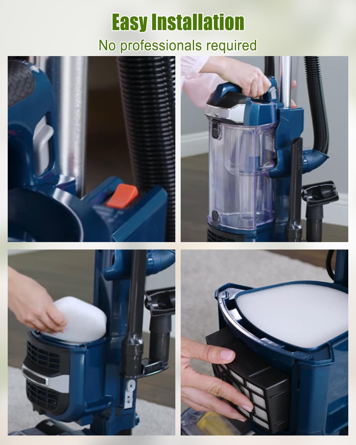 Filter Upright Vacuum Fit for Shark ZU62 ZU60 NV255 NV150 NV251 NV151 Navigator Rotator Pet Pro, Replace 1238FT60 1239FT60, Vacuum Cleaner