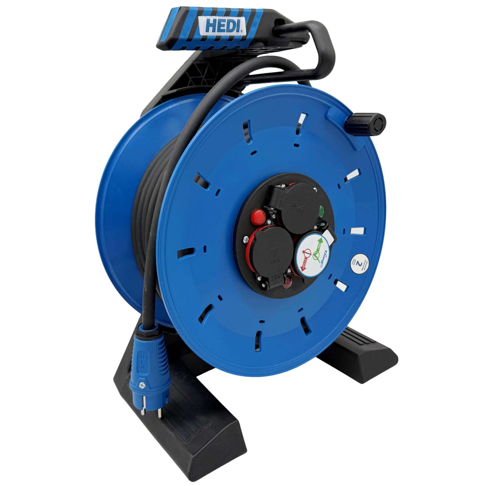 Kunststoff Schuko Kabeltrommel 230V IP44 Stromkabel H07RN-F 3x2,5mm² 40m