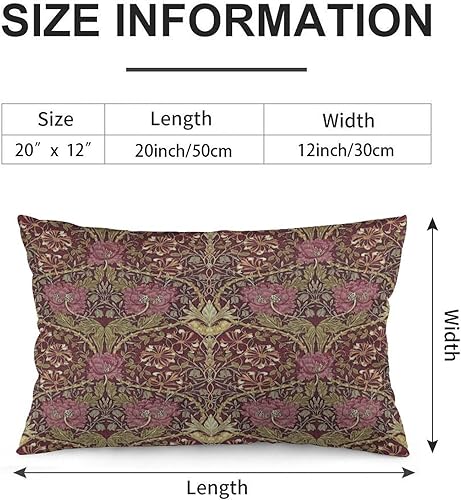 Miniatura 2 de Dripglw Honeysuckle - Fundas de almohada florales de William Morris de 12 x 20 pulgadas, almohada estética de terciopelo, decoración del hogar, sala