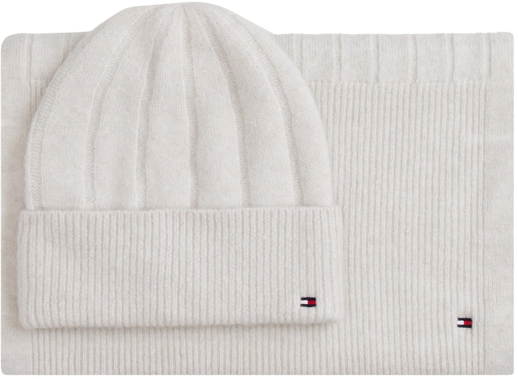 Tommy Hilfiger Donna Set Regalo Flag Fluffy Sciarpa e Berretto