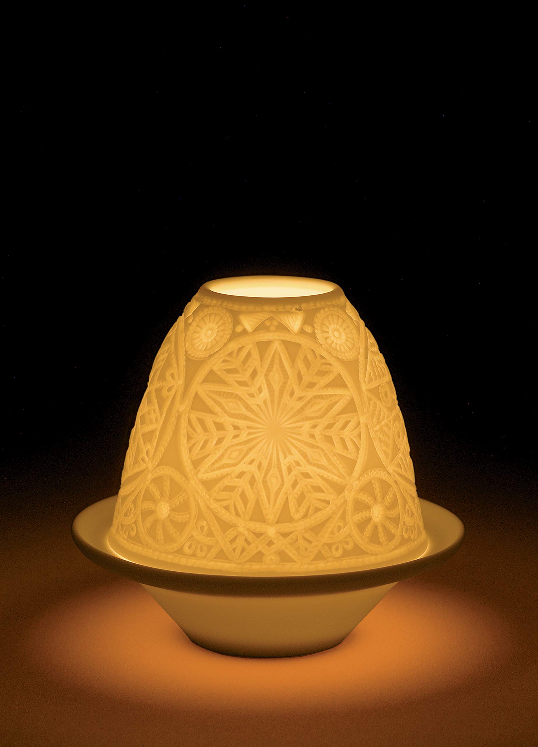 LLADRÓ Snowflake Lithophane with Plate. Porcelain Litophane.