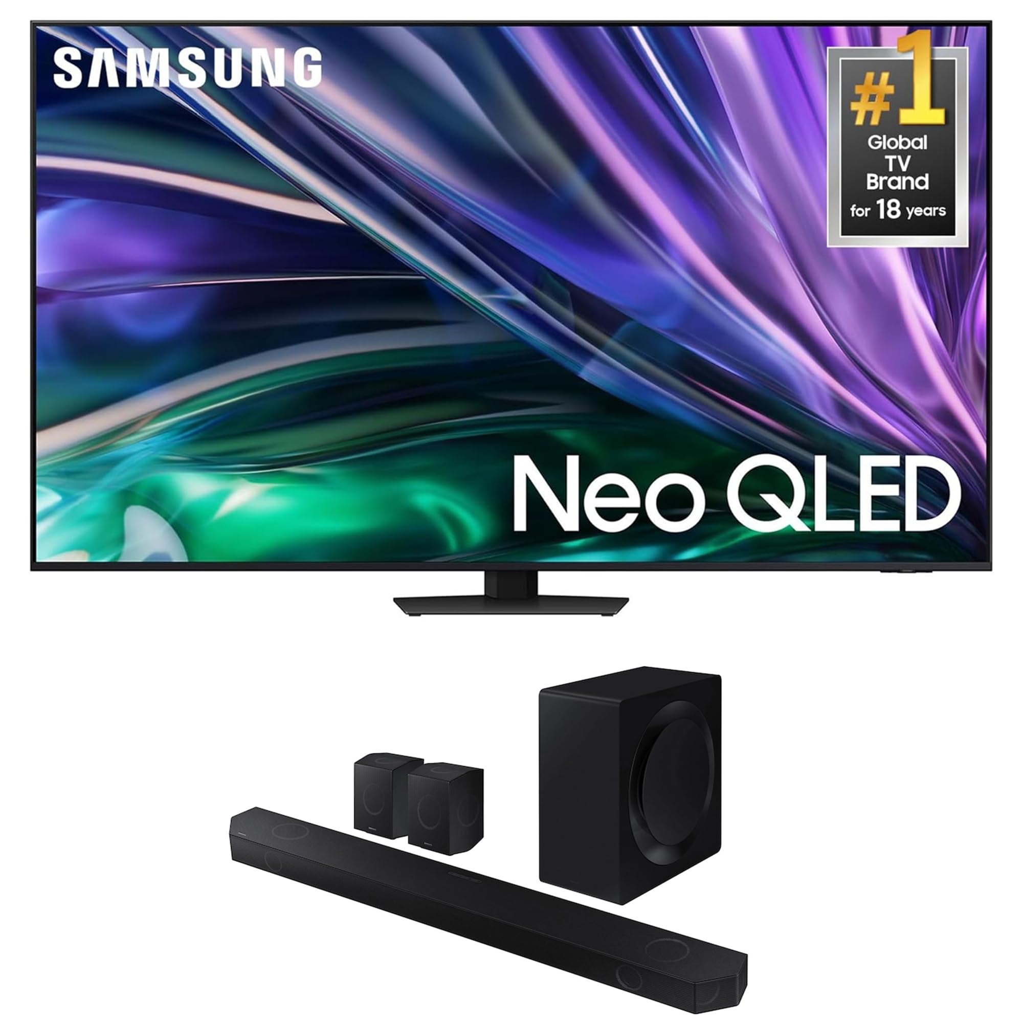 Samsung QN75QN85DBFXZA 75 Inch Neo QLED 4K Smart TV with Dolby Atmos with a HW-Q990D 11.1.4ch Soundbar with True Dolby Atmos Sound (2024)
