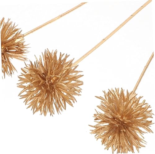 Miniatura 7 de Púas de árbol de Navidad artificiales doradas con purpurina para corona de Navidad y decoración del hogar