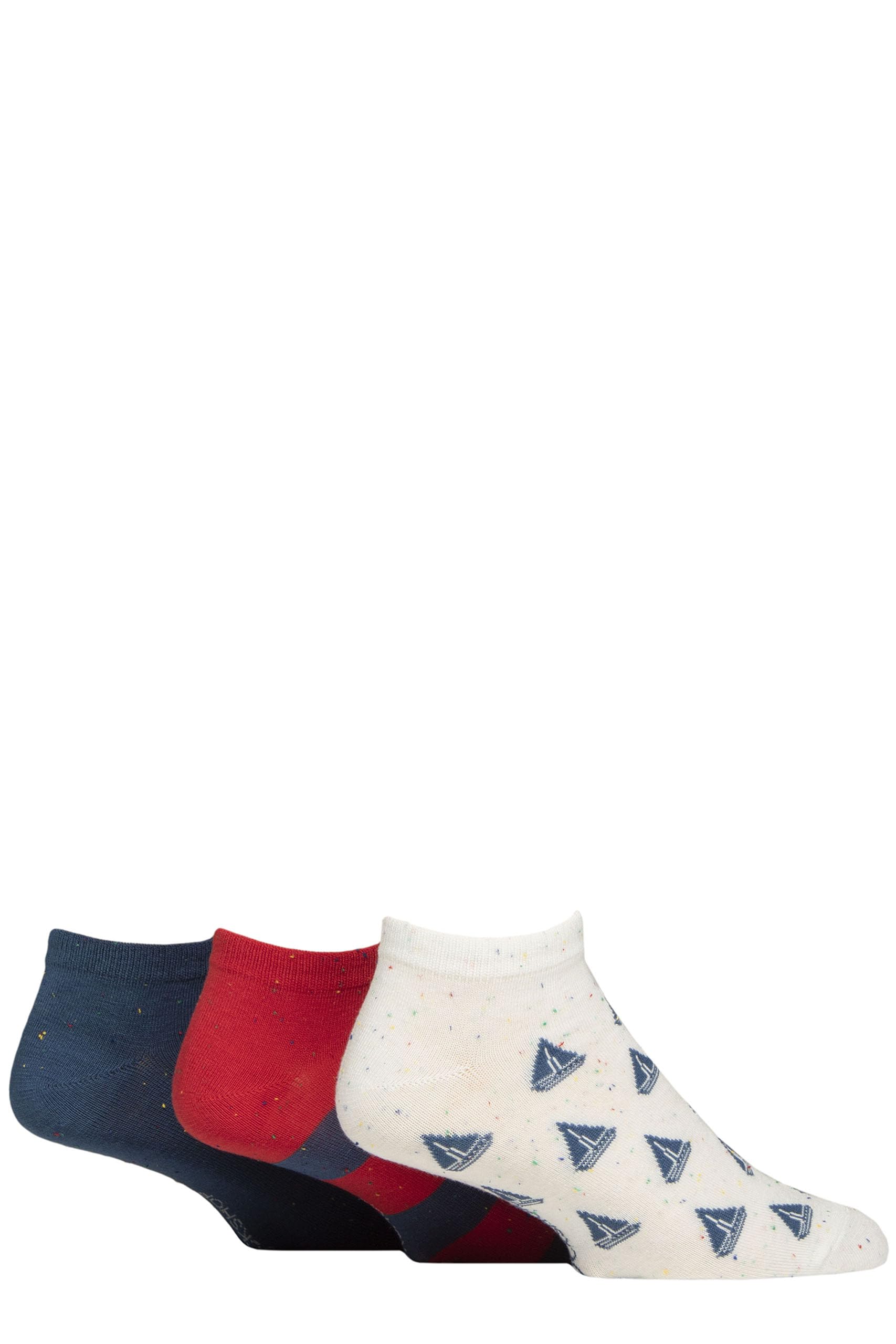 SockShop Mens Speckled Bamboo Trainer Socks Pack of 3 (UK, Numeric, 6, 11, Regular, Regular, Nautical)