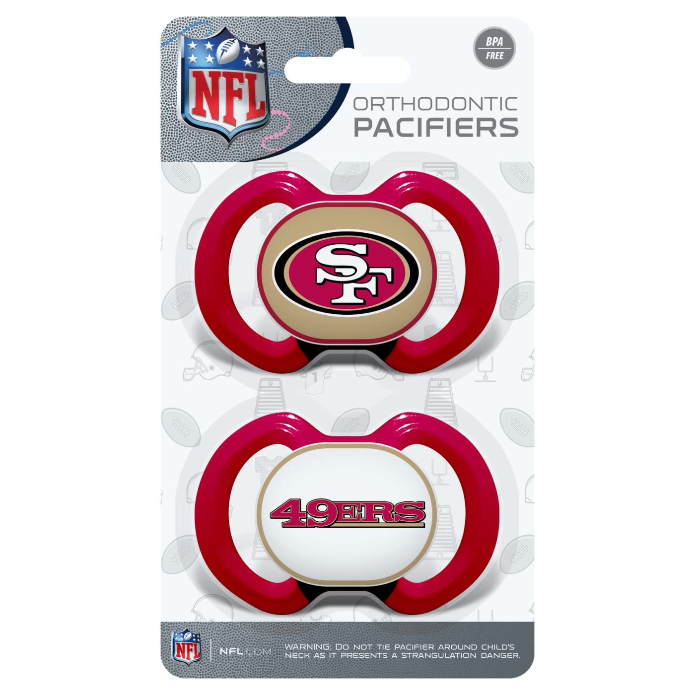 BabyFanatic Pacifier 2-Pack - NFL San Francisco 49ers - Officially Licensed League Gear