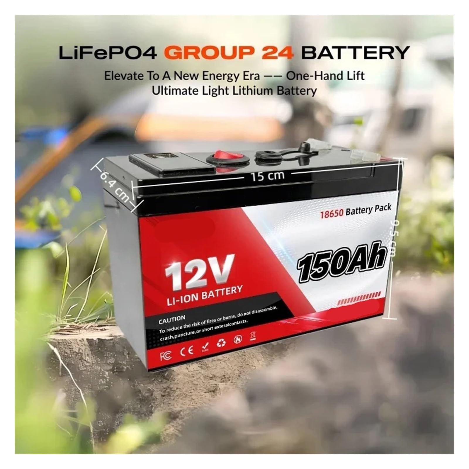 Grande for Esterni A Ciclo Profondo Da 12 V, Accumulo Di Energia Da100 Ah | Di gestione del circuito integrata, struttura a ciclo profondo for accumulo solare e apparecchiature(120Ah Battery x1)