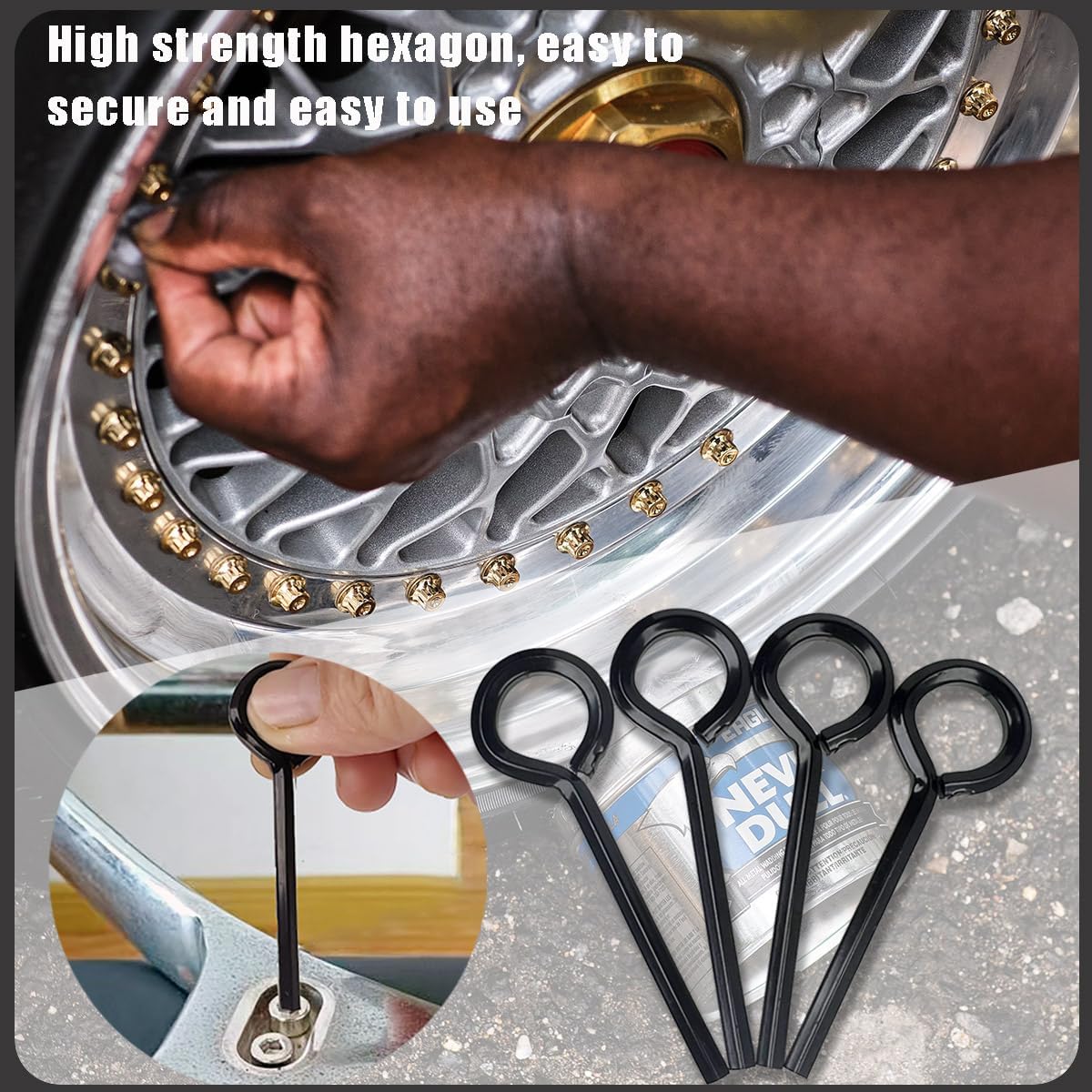 Qoaimu 10 Pack 5/32 inch Standard Hex Dogging Key with Full Loop, Black Hex Dogging Key, Allen Key Sets Wrench Fit on Keychain Push Bar Panic Exit Device Key, Solid Metal