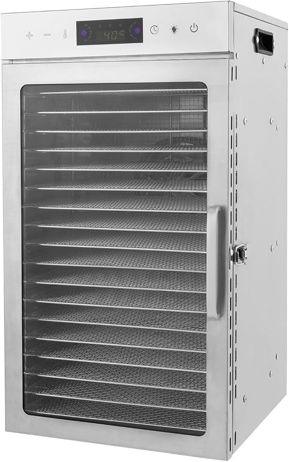 Commercial Dehydrator Large Dehydrators for Food and Jerky, 800W 18 Trays Commercial Electric Food Dehydrator Machine Stainless Steel Meat Dehydrator Fruit Dryer, 86F-194F & 24Hour Timer