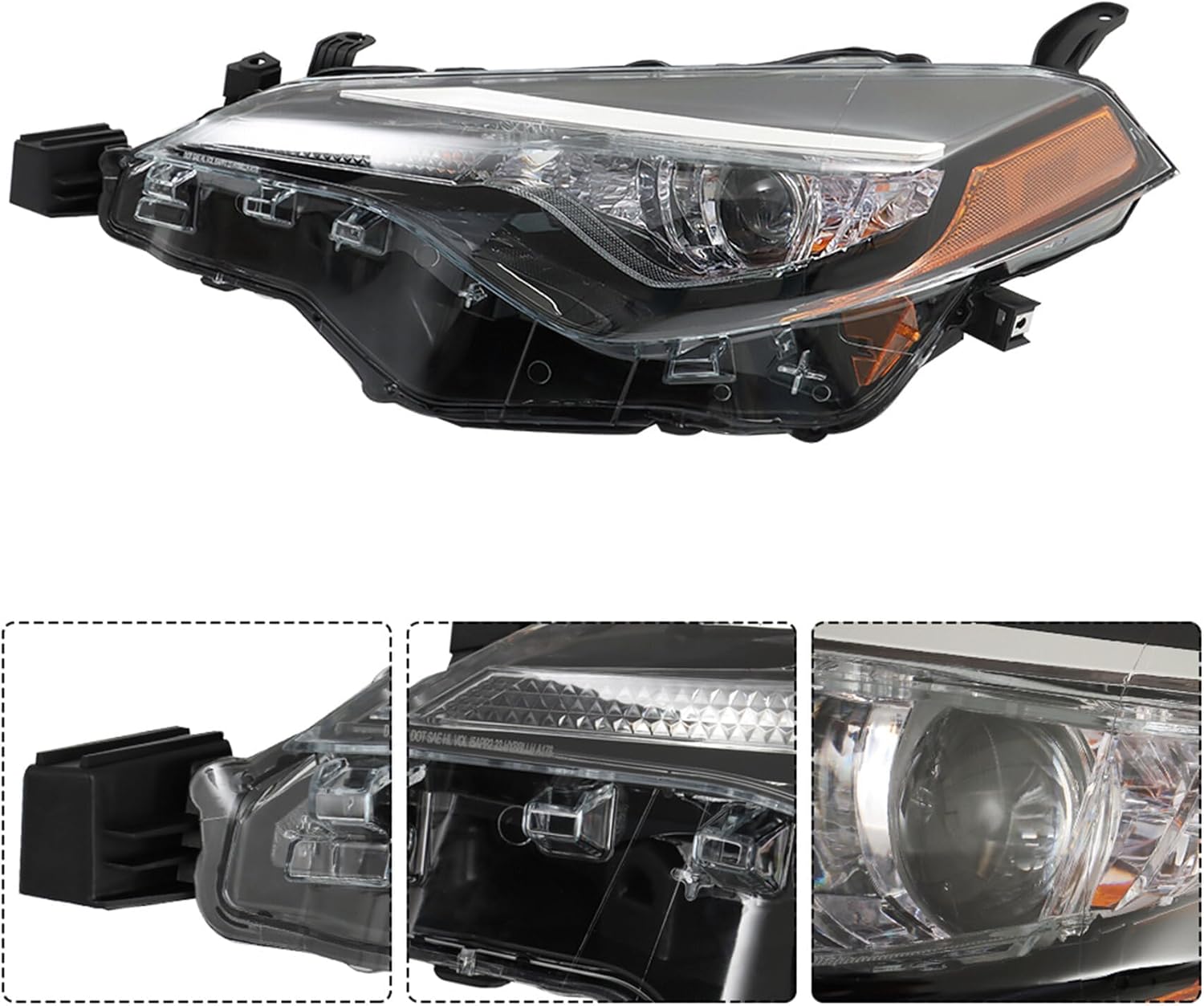 Silscvtt Headlight Assembly Headlamp Replacement for Toyota Corolla L/LE/LE ECO 2017-2019 Driver Side 8115002M70