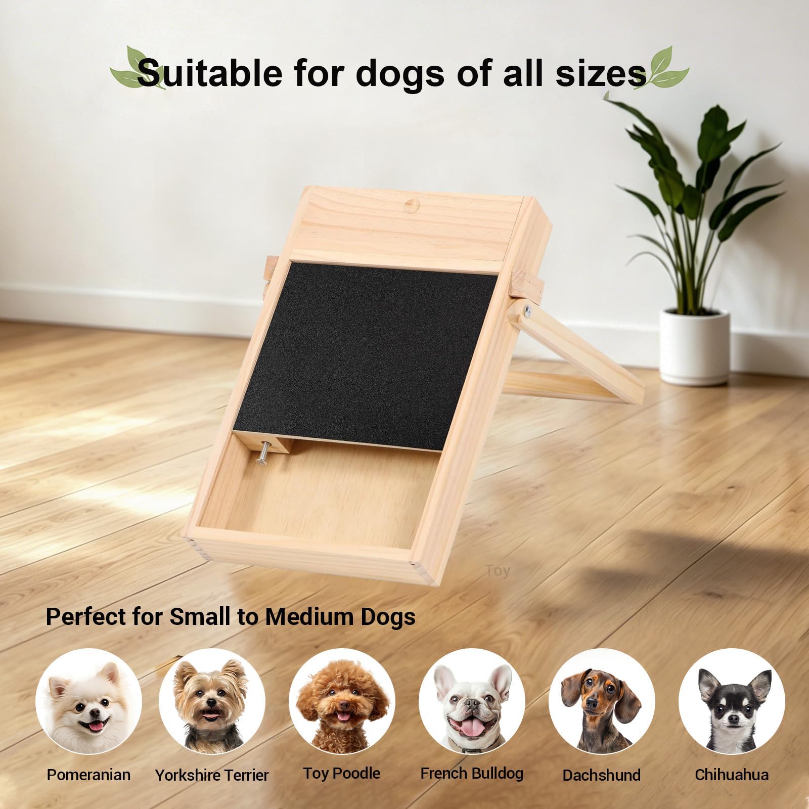 Rascador De Uñas para Perros con Caja De Premios, Alfombrilla Portátil para Limar Uñas para Perros De Todas Las Razas, Tabla Raspadora De Uñas De Madera