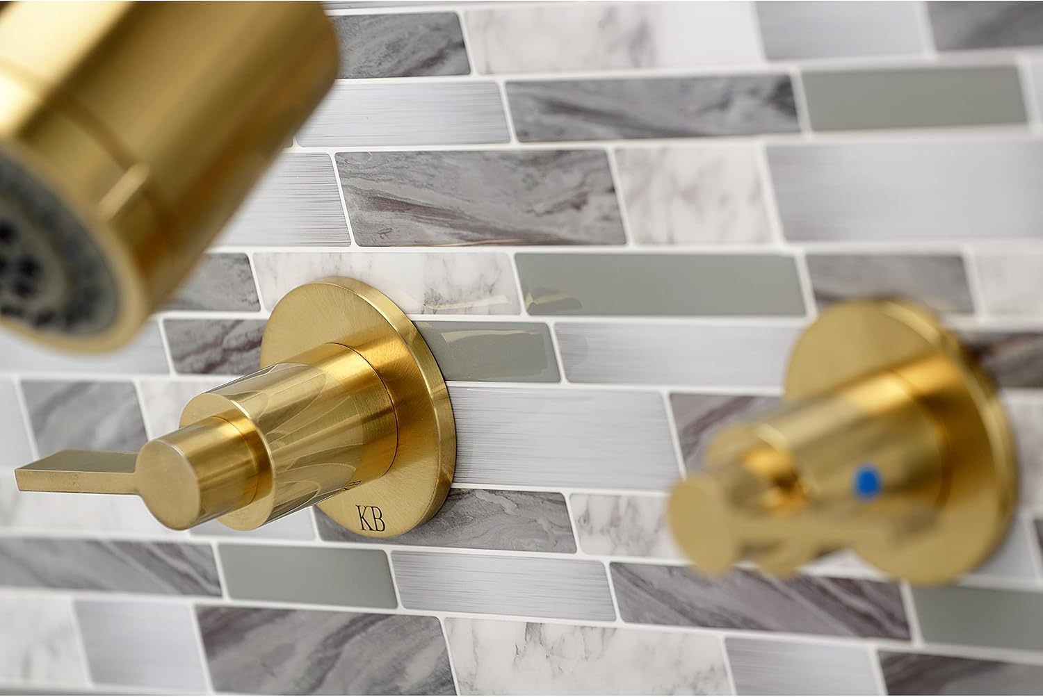 Kingston Brass KBX8147NDL NuvoFusion Double-Handle Tub and Shower Faucet in Brushed Brass