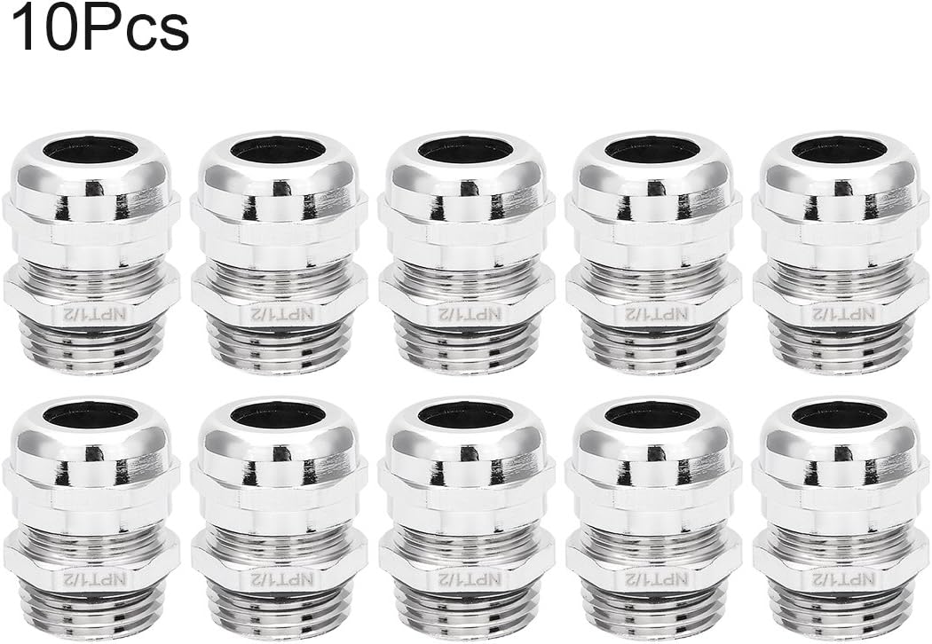 Aexit NPT1/2 Metal Electrical Boxes, Conduit & Fittings Waterproof Connector Fastener Locknut Stuffing Cable Gland Cable Conduit Fittings Range 6-12mm