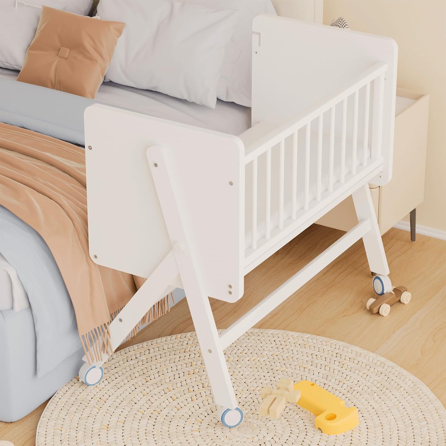 Wood Bedside Bassinet,15° Rocking Baby Bassinet Philippines Ubuy