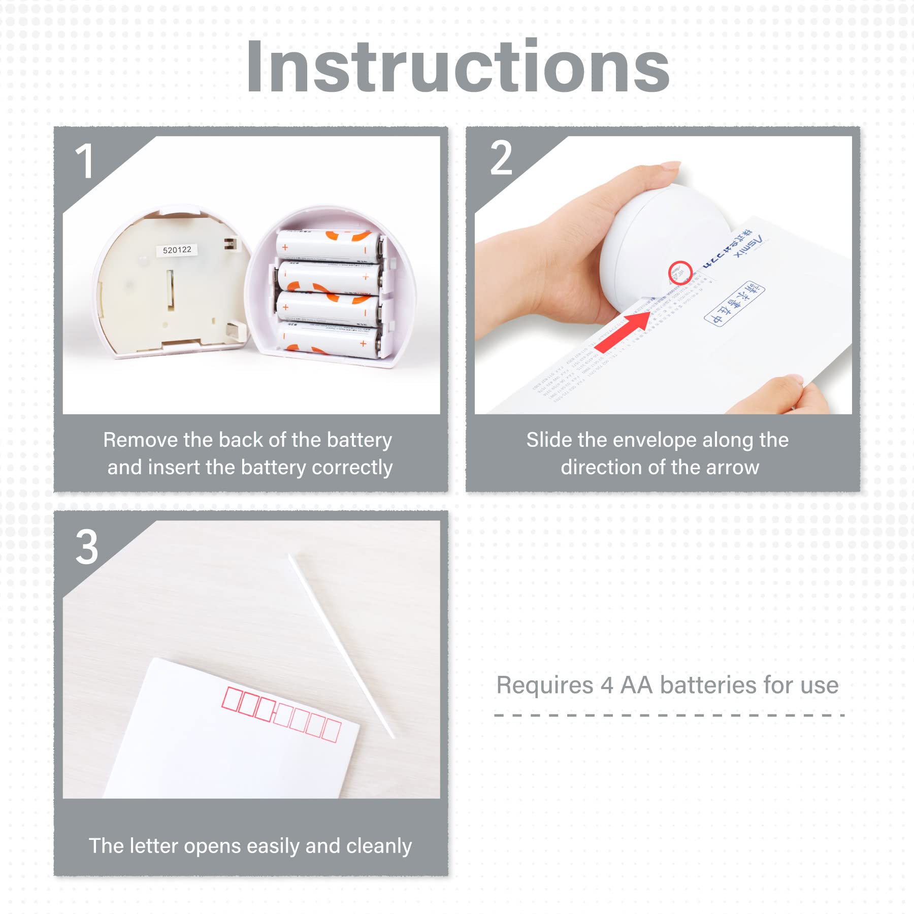 Asmix Ouvre-lettres électrique LO85W blanc ouvre-enveloppes