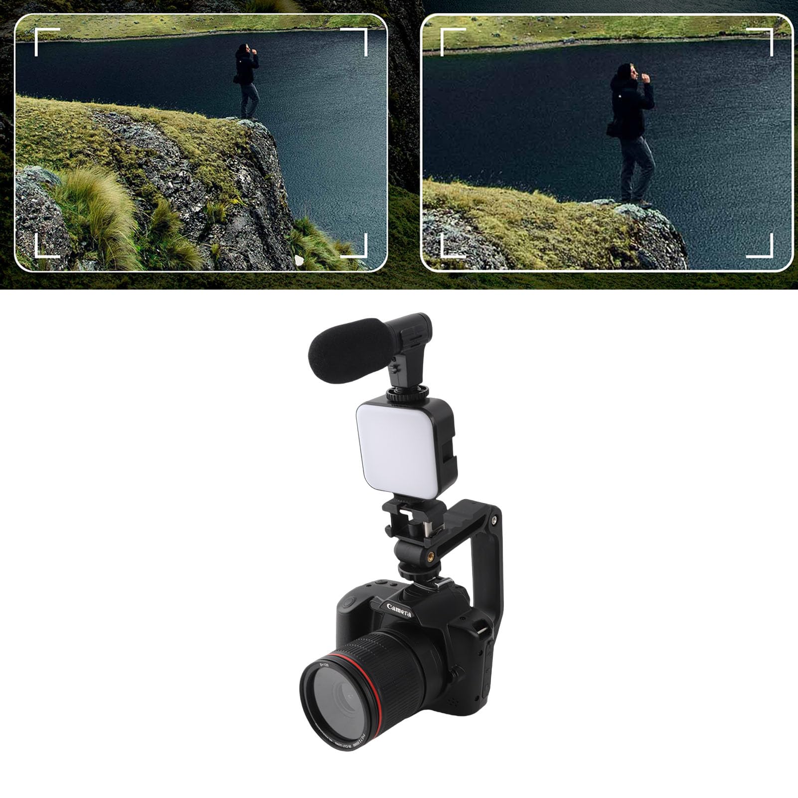 Appareil Photo Numérique 4K, Caméra de Vlogging WiFi 64 MP pour Youtube avec Double Caméra, Zoom Numérique 16X, Grand Angle 120°, avec Objectif Macro 62 Mm