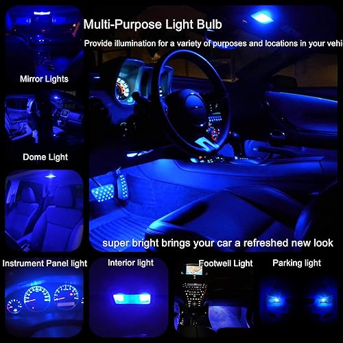 Miniatura 3 de WLJH Panel de instrumentos azul brillante medidor de racimo velocímetro tacómetro presión de aceite combustible reloj indicador bombilla LED