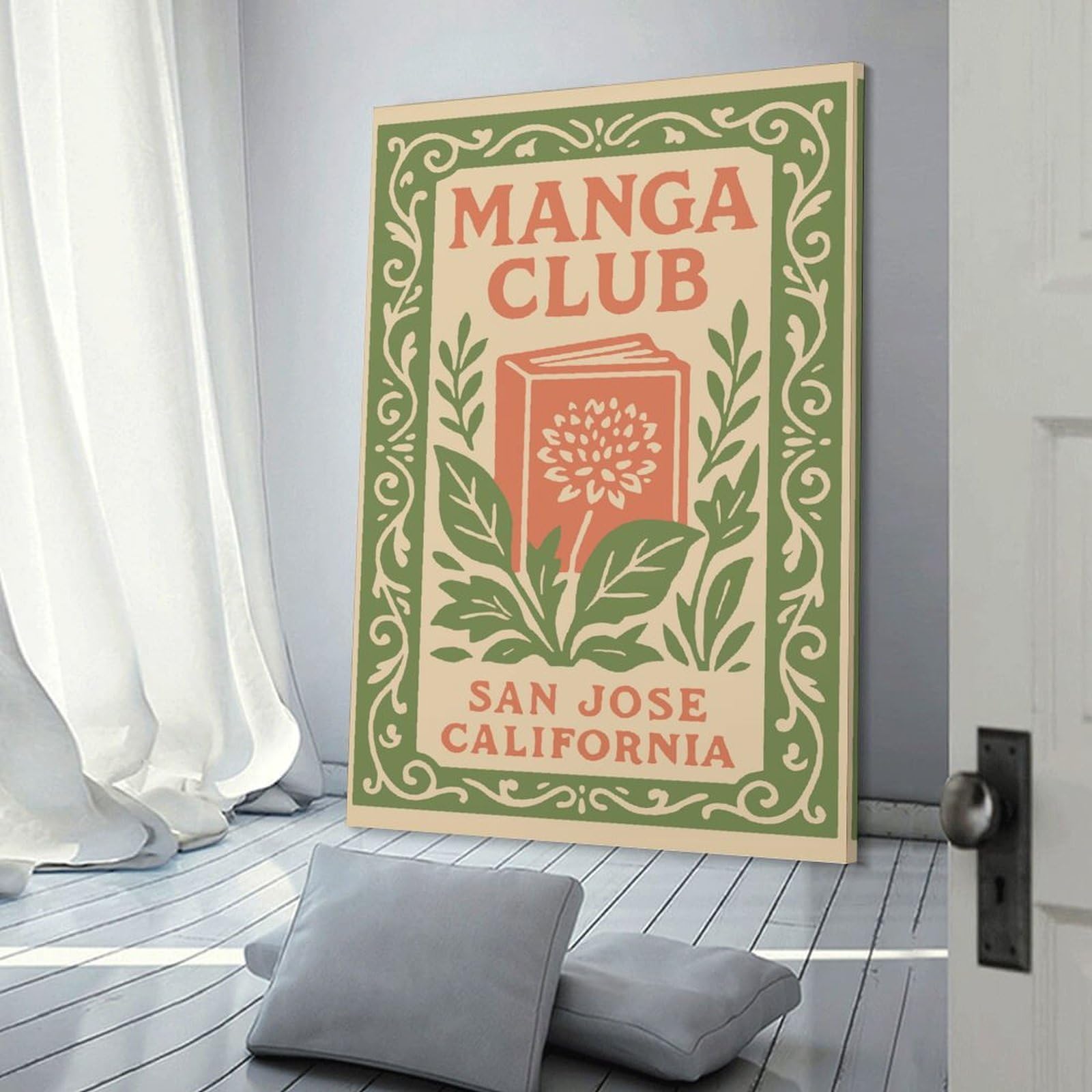 Junmoney Manga Club San Jose California Canvas Art Print, 24x36inch(60x90cm), for Home Walls, Creative Rooms Or Shared Spaces, Decorative Artwork with Broad Appeal