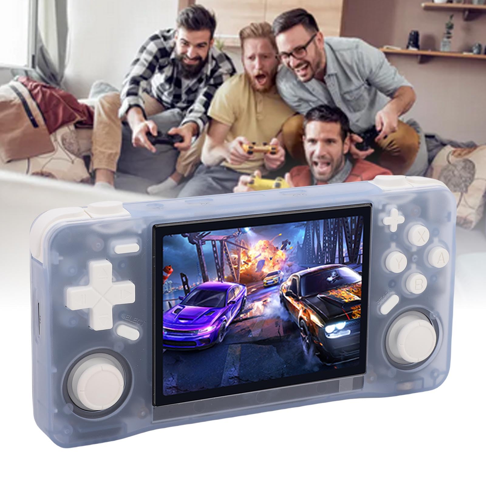 Elprico Consola de Juego de Mano, Pantalla HD de 3.5 Pulgadas Retro Gaming Console Games Classic con Múltiples Emuladores, 4000 MAh Batería Recargable Player Video de Bolsillo (Blue)
