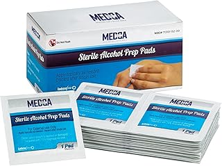 MEDca Alkoholvorbereitungspads, steril, mittel, 2-lagig PACK VON 100