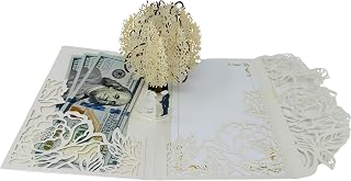 Wedding Cards for Bride and Groom - Pop-Up Congratulations Card with Money Holder for Cash Gift – Elegant Marriage Card for Bridal Shower, Wedding Shower, Son & Daughter in Law, Engagement, or Newlyweds with Envelope (Flower Tree Eternal Happiness)