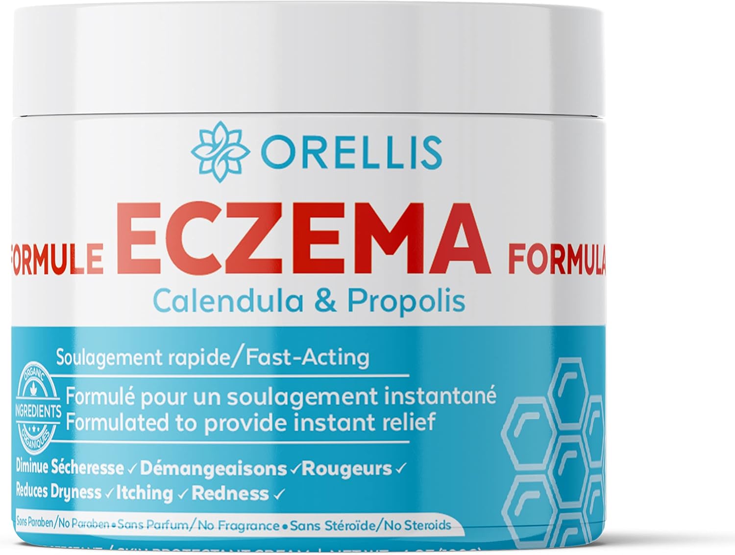 Orellis Crème naturelle antieczéma avec calendula et propolis. Pour le corps et le visage