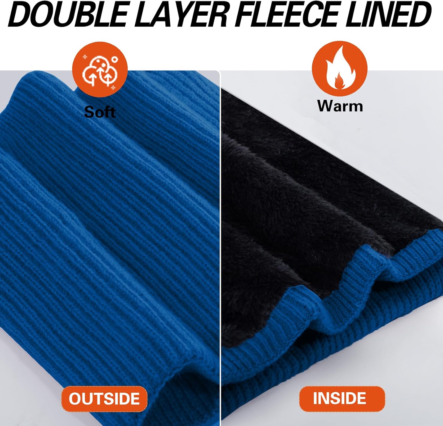 Neck Warmer for men,Winter Neck Gaiters Face Scarf Women Windproof Warm Fleece Scarves Gaiter for Cold Weather - Image 4