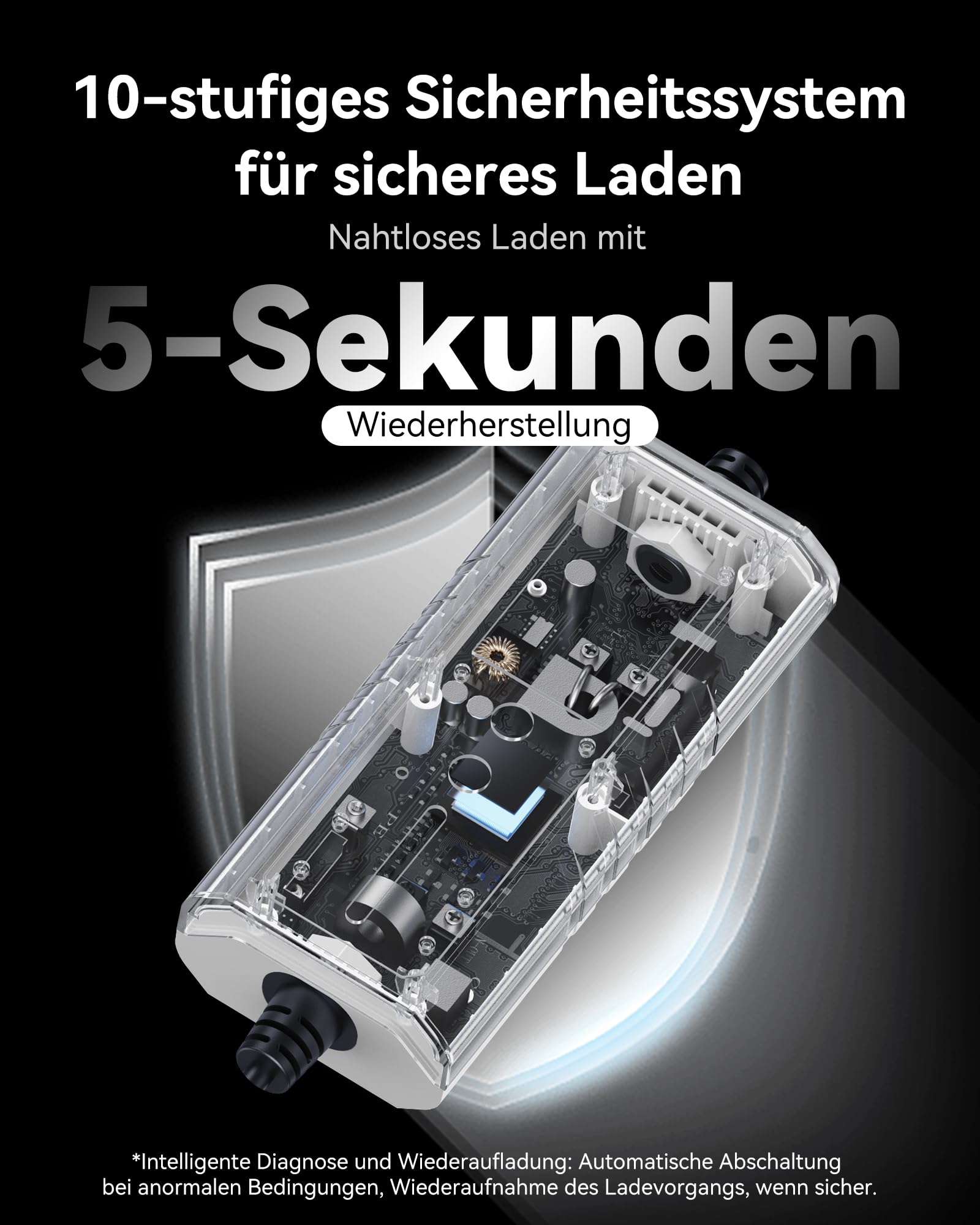 Elektrisches Kfz-Ladegerät (3,7 kW, 10,5 m, Typ 2, CEE P17 16 A) – Ladekabel mit Einstellbarer Ampere 6A-16A, verzögerte und programmierte Ladung, Mobile Ladestation für EV und PHV