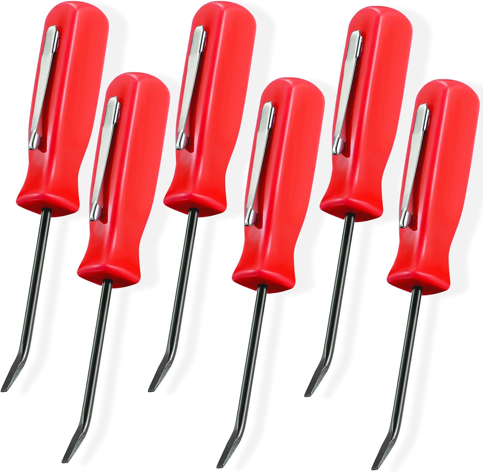 10-Piece Matco Tools Style Mini Pocket Clip Pry Bars - Green Handle, Small Pry Tool Set For Tight Spaces