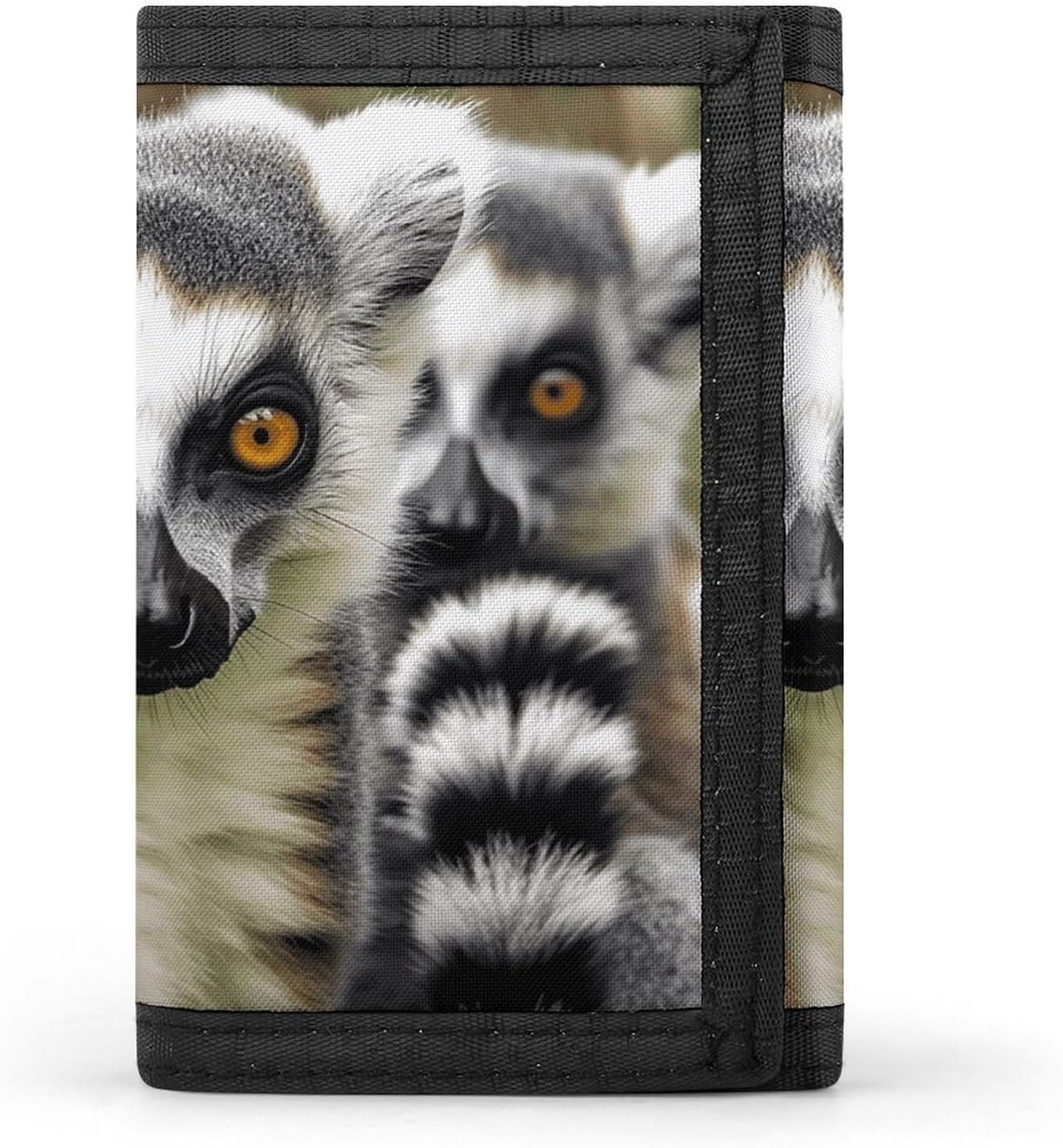 Animals Lemur Pattern Wallet for Men Women Large Capacity Trifold Wallet with Zipper Stylish Credit Card Holder 8 Cards Minimalist Front Pocket