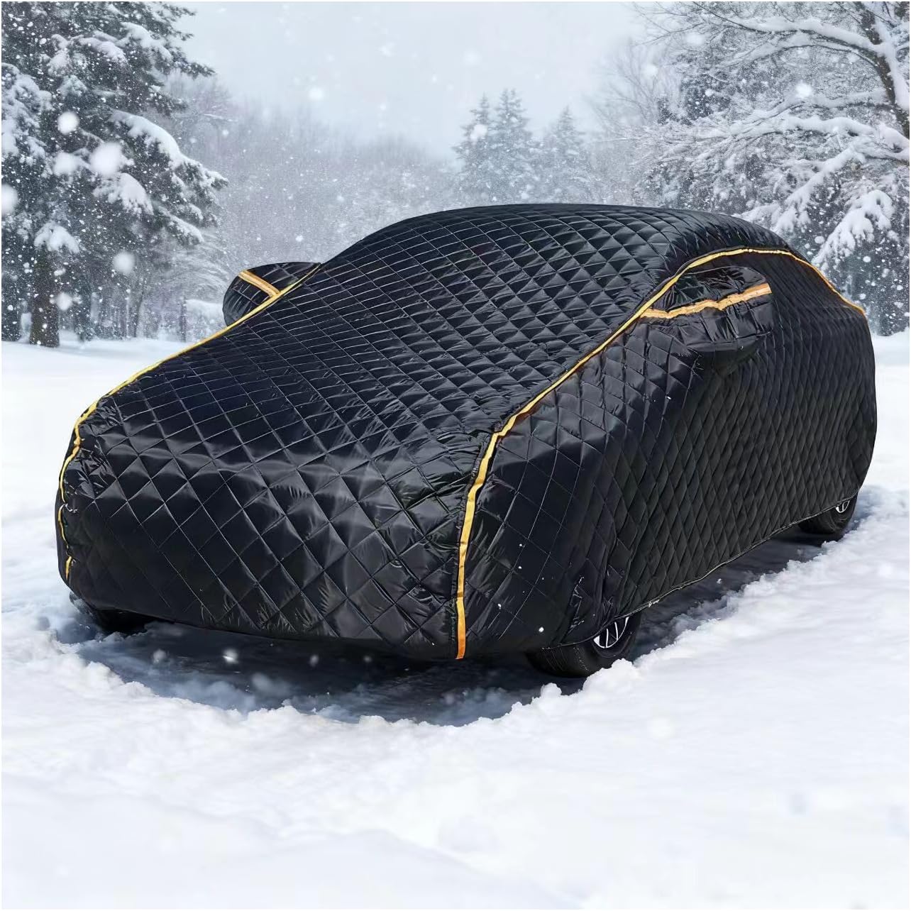 Hail Protection Car Cover Compatible with Jeep Wrangler (JL) 2018-, Outdoor Heavy Duty Full Exterior Covers Car Snow Cover with Door Zipper, 4 Season