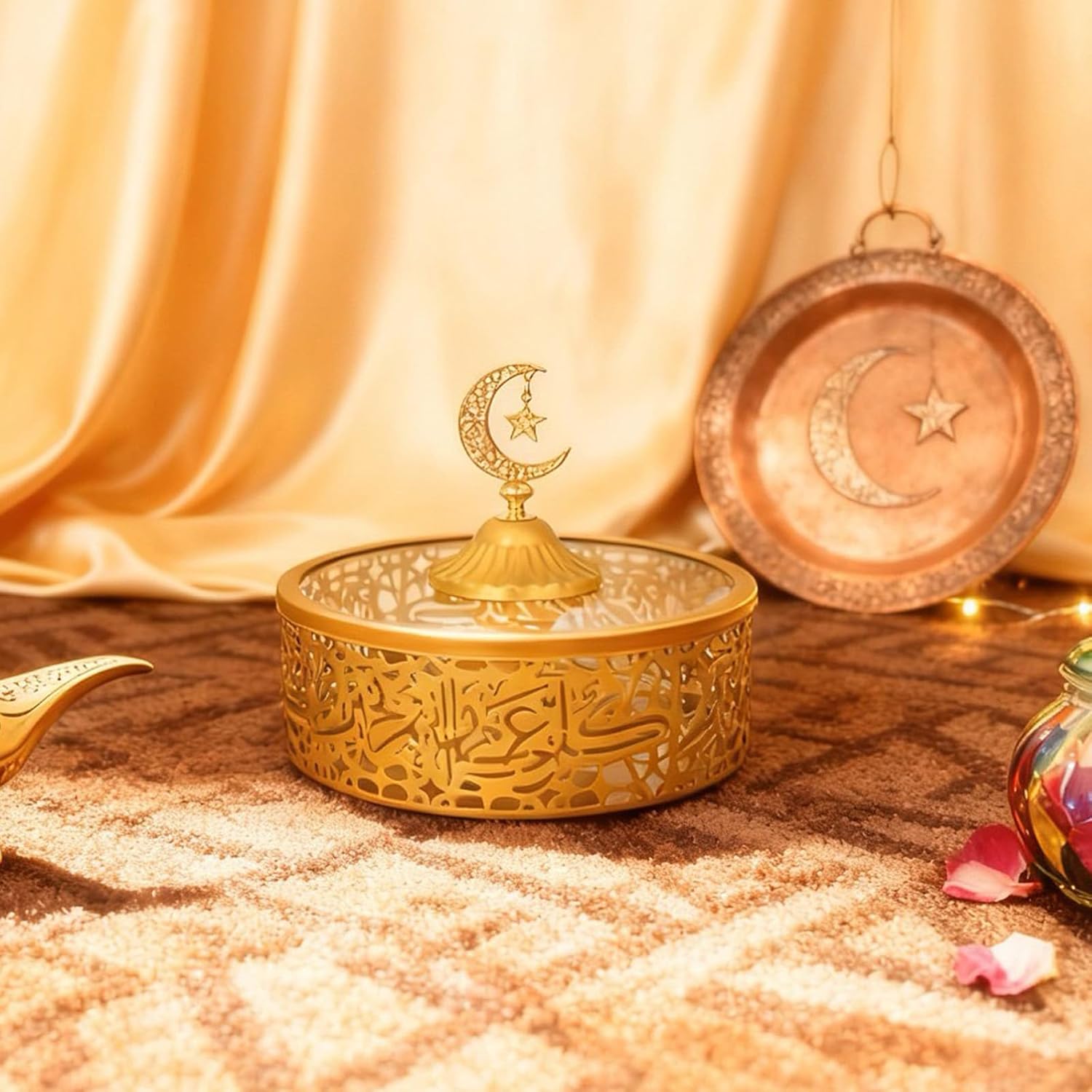 Decorative Iron Serving Tray for Kitchen Accent and Snacks Presentation Candy Dish Food Storage Container Party Candy Tray