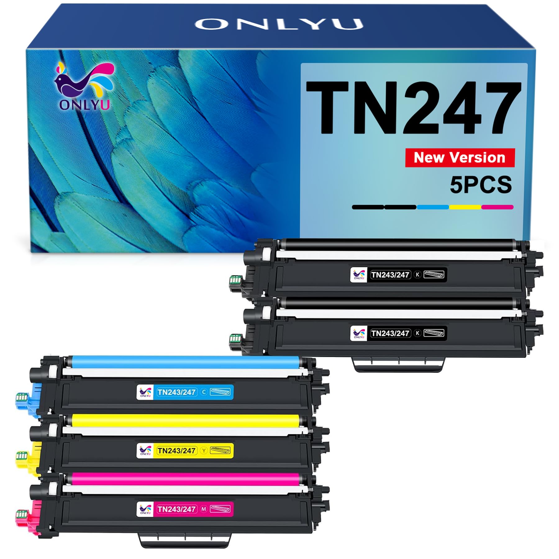 TN-243CMYK TN247 Kompatibel für Toner Brother MFC L3750CDW TN-243CMYK TN243 Brother MFC-L3750CDW DCP-l3550CDW Toner MFC-L3770CDW HL-L3230CDW HL-L3210CW MFC-L3730CDN MFC-L3710CW 5er-Pack