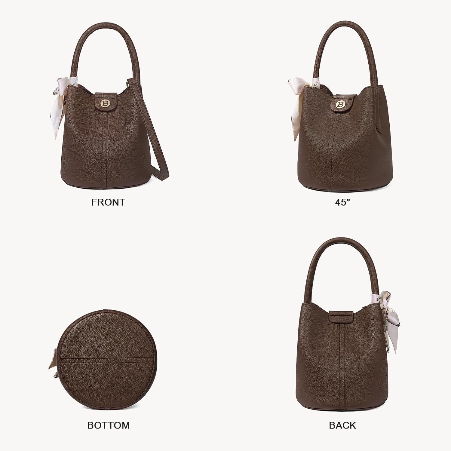 BOSTANTEN Small Crossbody Bags for Women Vegan Leather Mini Bucket Handbag Removable Shoulder Strap