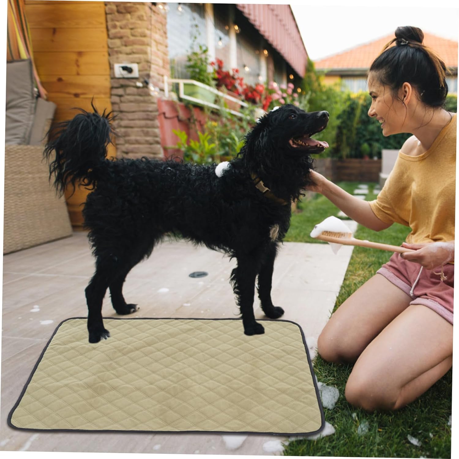2Pcs Washable Puppy Pads Reusable Pet Pee Pads for Dogs and Cats for Playpens Crates and Floor Protection