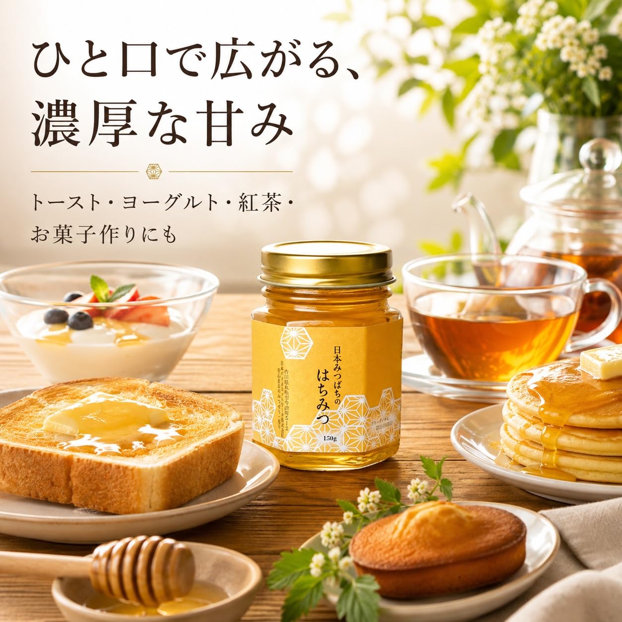 Amazon | 国産 日本みつばちのはちみつ 150g 非加熱 百花蜂蜜 | 香川