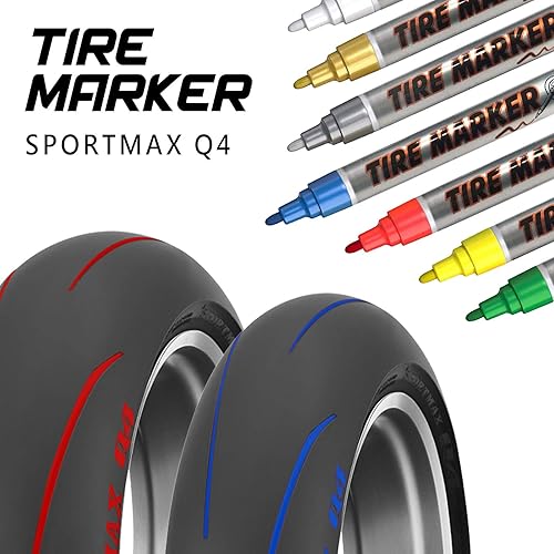 Miniatura 2 de MC Motoparts Rotulador permanente de neumáticos blanco, rojo, azul, verde, amarillo, herramienta de pintura para letras automotrices