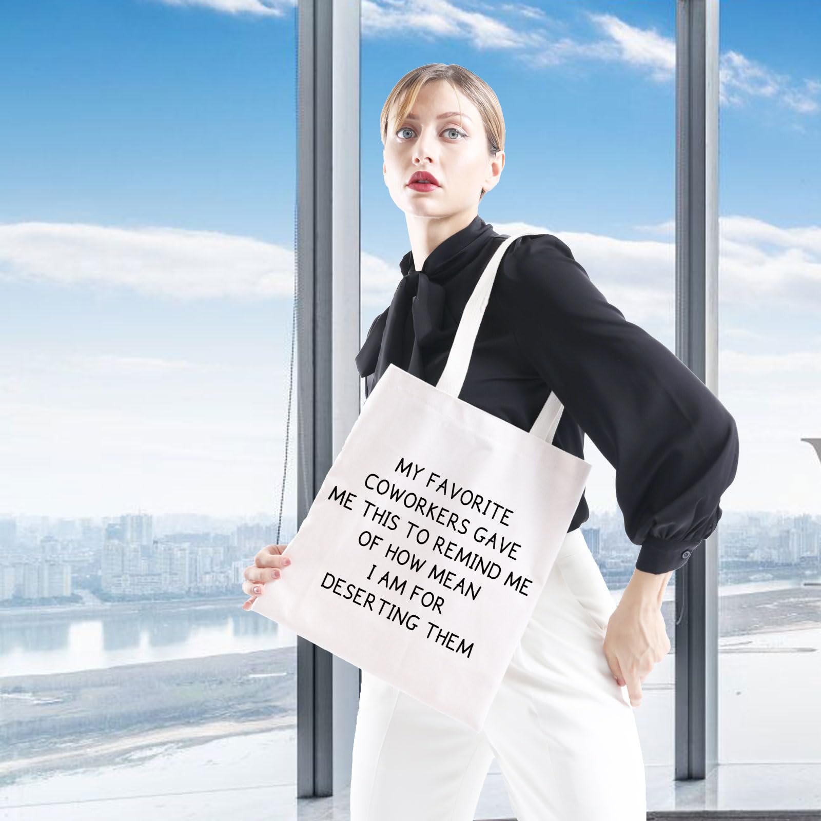 GJTIM Umzugsgeschenk für Arbeitskollegen, Freund, Abschiedsgeschenk für Kollegen, Abschiedsgeschenk, Ruhestandsgeschenk, Arbeit, Bestie, Make-up-Tasche, Favorite Coworkers Tote, Medium, Modern